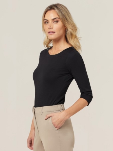 Picture of NNT Ladies Matt Jersey Boat Neck 3/4 Sleeve Top