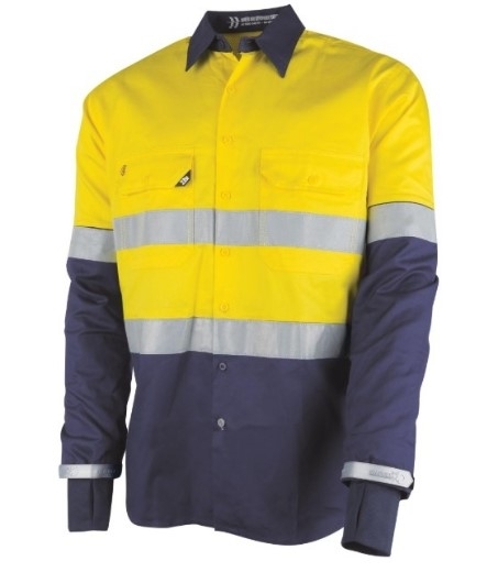 Picture of Tru Workwear Lightweight Vented Taped Hi-Vis Drill Shirt with Graphex Cut Resistant Sleeve