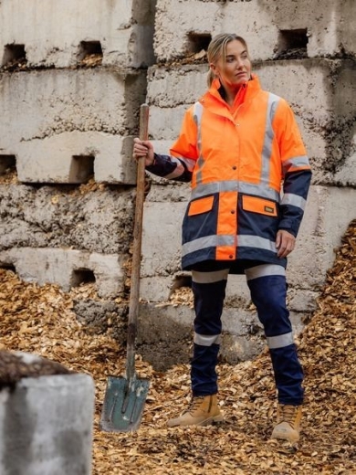 Picture of Bisley Ladies Taped Hi Vest 5 in 1 Rain Jacket