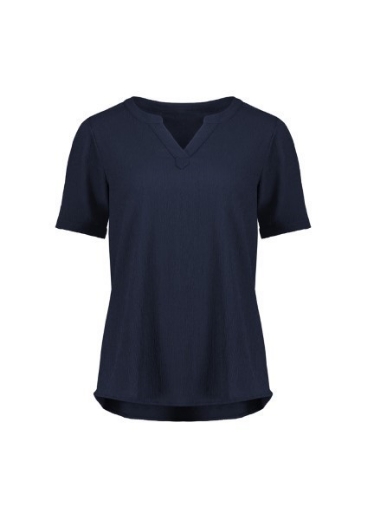 Picture of Biz Corporates Ladies Ruche Short Sleeve Tunic Blouse