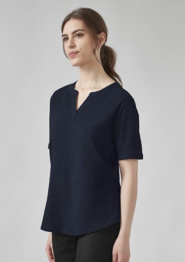 Picture of Biz Corporates Ladies Ruche Short Sleeve Tunic Blouse