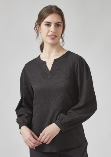 Picture of Biz Corporates Ladies Ruche Long Sleeve Tunic Blouse