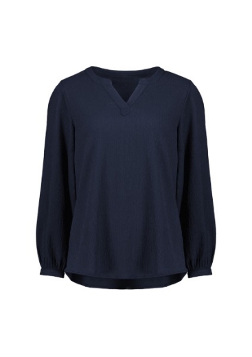 Picture of Biz Corporates Ladies Ruche Long Sleeve Tunic Blouse