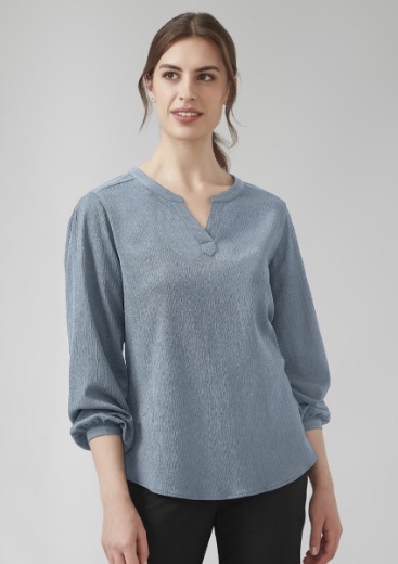 Picture of Biz Corporates Ladies Ruche Long Sleeve Tunic Blouse