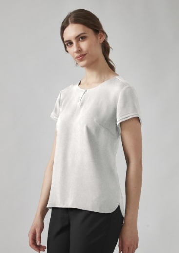 Picture of Biz Corporates Ladies Evelyn Short Key Hole Blouse