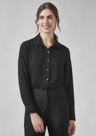 Picture of Biz Corporates Ladies Long Sleeve Button Down Blouse