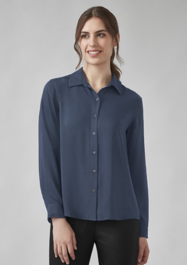 Picture of Biz Corporates Ladies Long Sleeve Button Down Blouse