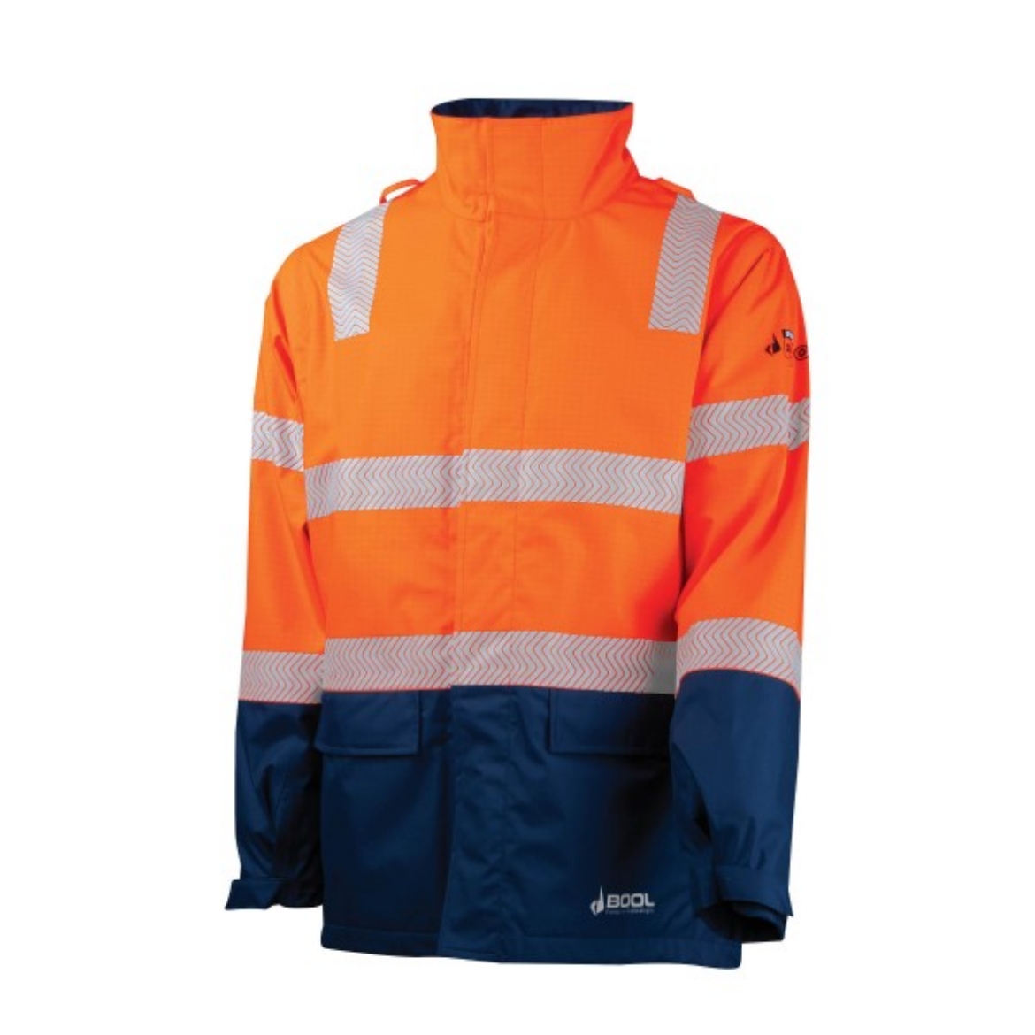 Picture of BOOL Hi Vis Parka Flame Retardant & Anti-Static Fabric FR Reflective Tape with Zip-Off Sleeves. PPE 3, 26.0 cal/cm2