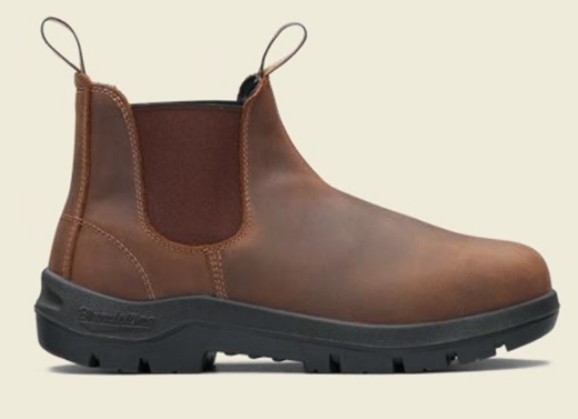 Picture of Blundstone WORKLIFE V Cut WR Teak Leather Slip On Boot- Non Safety