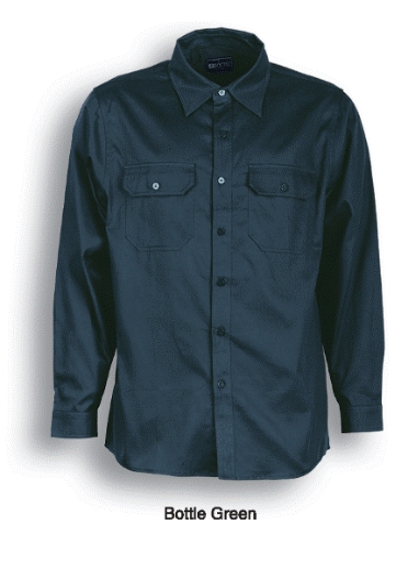 Picture of Bocini Unisex Adults Cotton Drill Work Shirt L/S