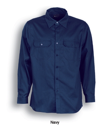 Picture of Bocini Unisex Adults Cotton Drill Work Shirt L/S