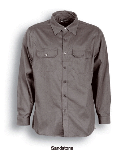 Picture of Bocini Unisex Adults Cotton Drill Work Shirt L/S