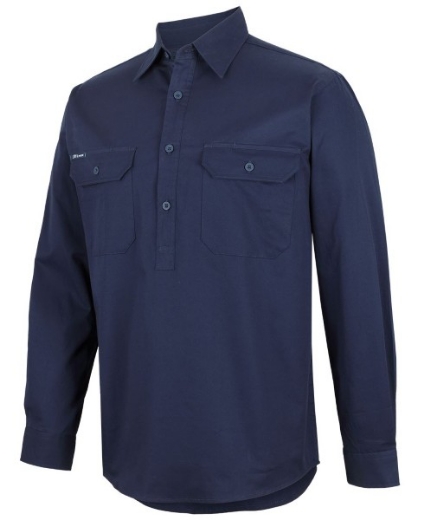 Picture of JB's 190gsm Closed Front Cotton Drill Work Shirt Long Sleeve