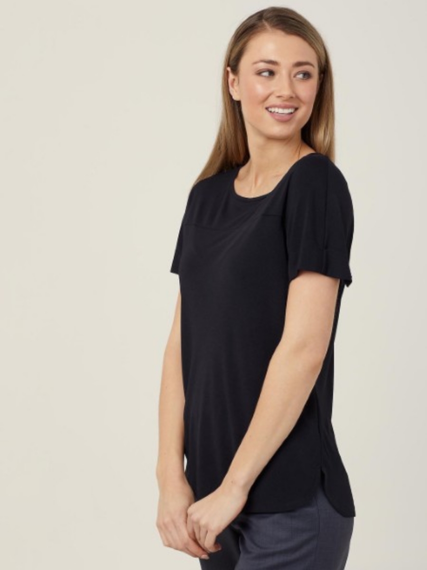 Picture of NNT Ladies Matt Jersey Boat Neck Short Sleeve Top