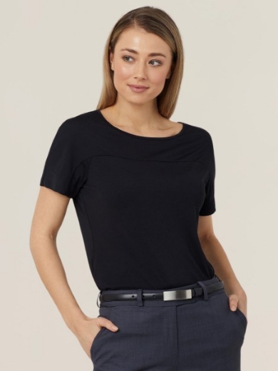 Picture of NNT Ladies Matt Jersey Boat Neck Short Sleeve Top