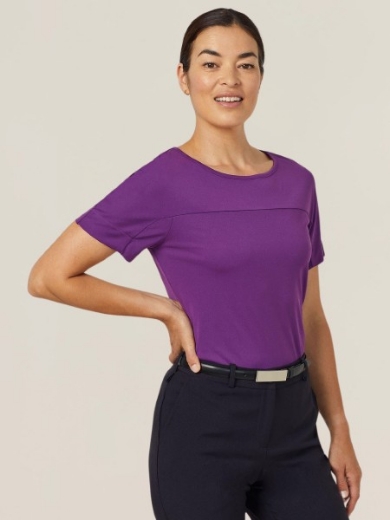 Picture of NNT Ladies Matt Jersey Boat Neck Short Sleeve Top