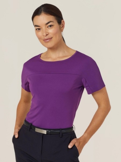 Picture of NNT Ladies Matt Jersey Boat Neck Short Sleeve Top