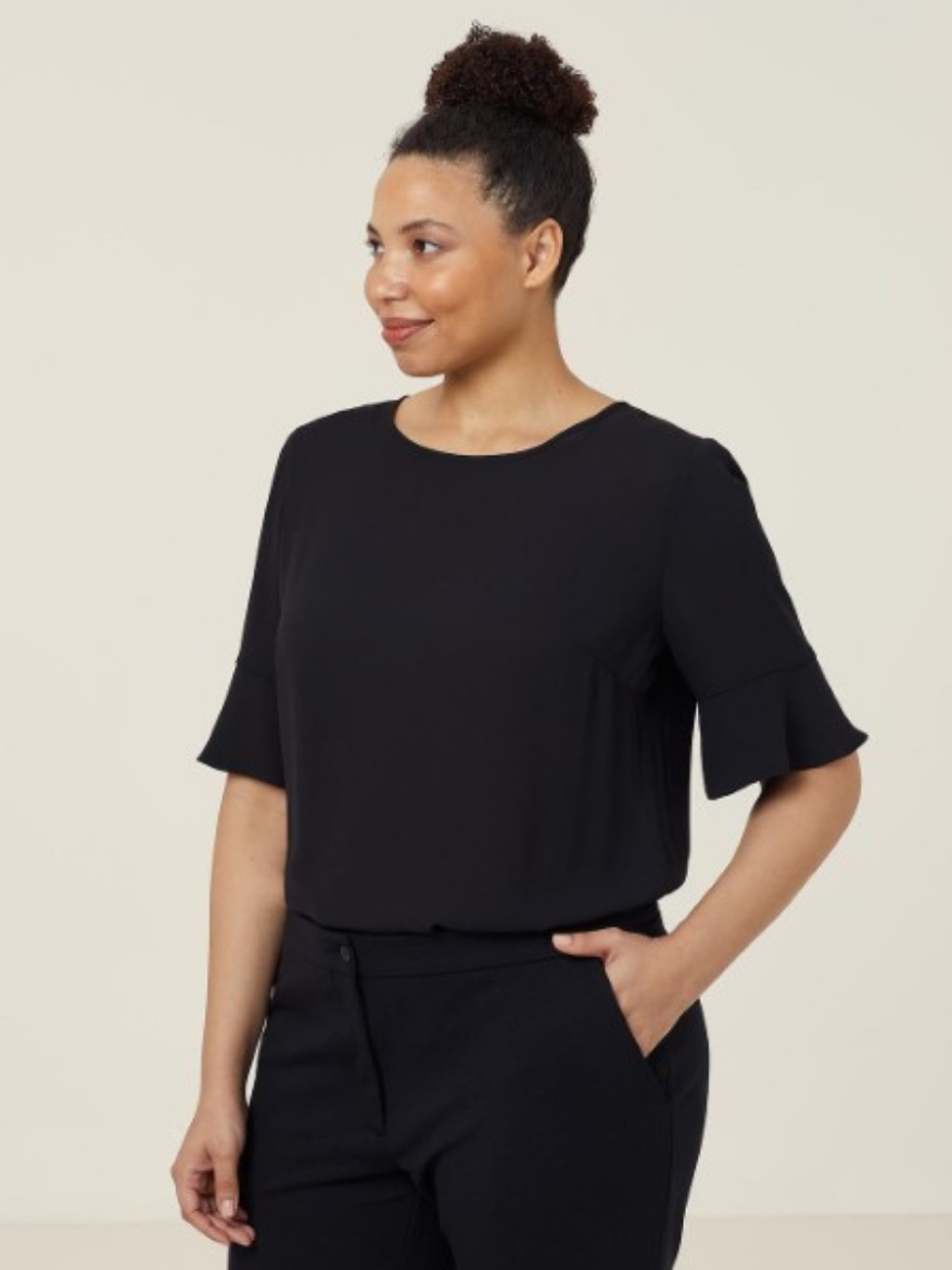 Picture of NNT Ladies Georgie Fluted Sleeve Top
