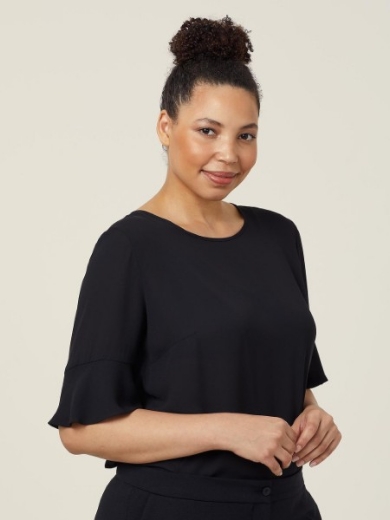 Picture of NNT Ladies Georgie Fluted Sleeve Top