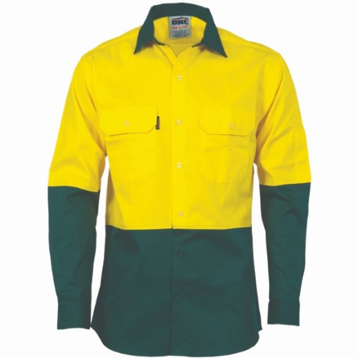 Picture of DNC Hi-Vis Lightweight Cotton Drill Cool-Breeze Shirt Long Sleeve 2 Tone