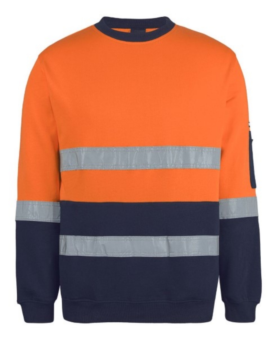 Picture of JB's Hi Vis Cotton Crew Neck Jumper with Reflective Tape