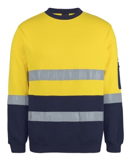 Picture of JB's Hi Vis Cotton Crew Neck Jumper with Reflective Tape