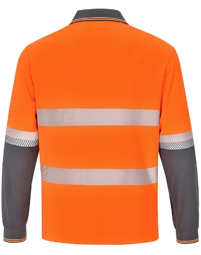 Picture of Winning Spirit Unisex Hi Vis Cooldry Segmented Long Sleeve Polo Shirt