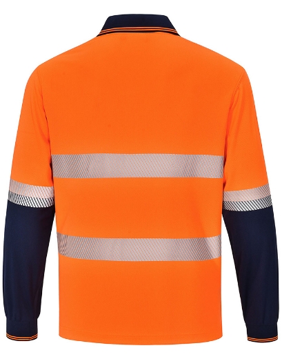 Picture of Winning Spirit Unisex Hi Vis Cooldry Segmented Long Sleeve Polo Shirt