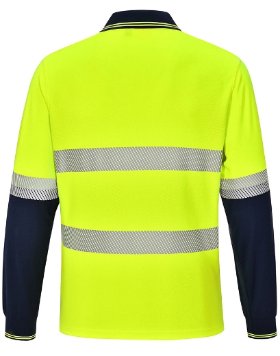 Picture of Winning Spirit Unisex Hi Vis Cooldry Segmented Long Sleeve Polo Shirt