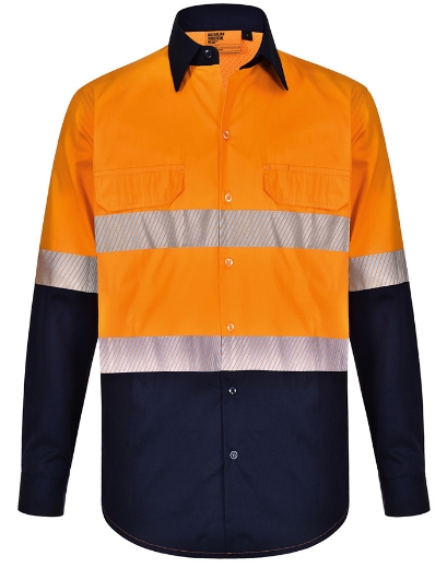 Picture of Winning Spirit Unisex Hi Vis Cool-Breeze Safety Long Sleeve Shirt (Segmented Tape)