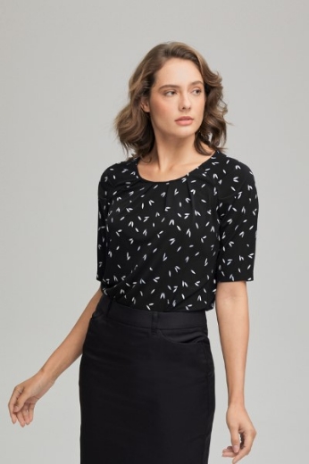 Picture of City Collection Ladies Petal Print Knit Short Sleeve