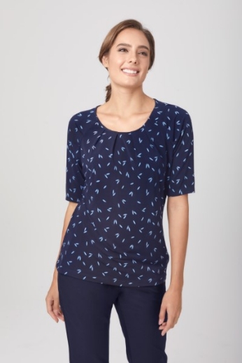 Picture of City Collection Ladies Petal Print Knit Short Sleeve