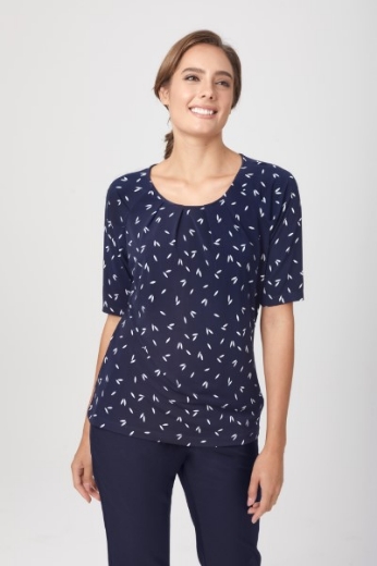 Picture of City Collection Ladies Petal Print Knit Short Sleeve