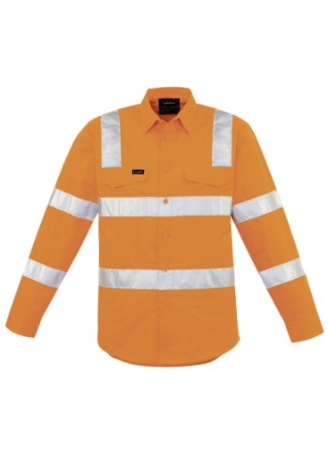 Picture of Syzmik Workwear Bio Motion VIC Rail Orange Long Sleeve Shirt