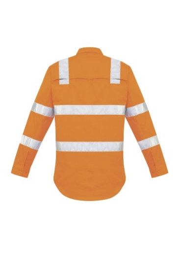 Picture of Syzmik Workwear Bio Motion VIC Rail Orange Long Sleeve Shirt