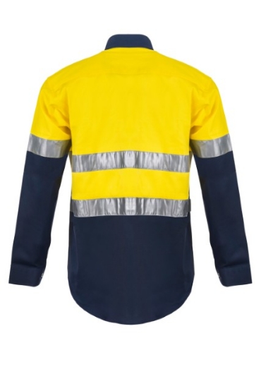 Picture of Work Craft Hi Vis Long Sleeve Cotton Drill Reflective Shirt