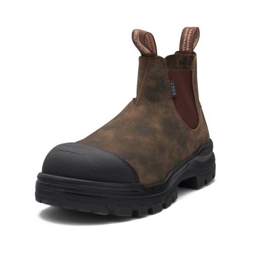 Picture of Blundstone ROTOFLEX Unisex Slip on Safety Boot Rustic Brown