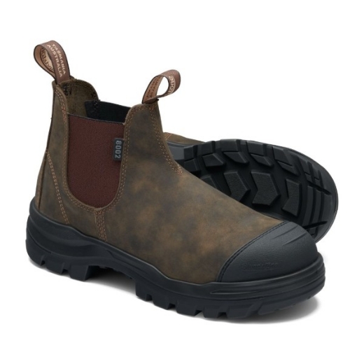 Picture of Blundstone ROTOFLEX Unisex Slip on Safety Boot Rustic Brown