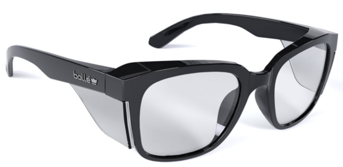 Picture of BOLLE STKS 410 - Clear PC Lens - PLATINUM (ASAF) - Black Gloss PC Temples/Frame