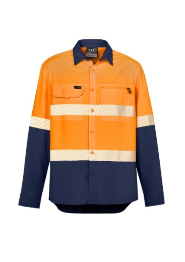 Picture of Syzmik Mens Hi Vis Outdoor Segmented Tape Long Sleeve Shirt