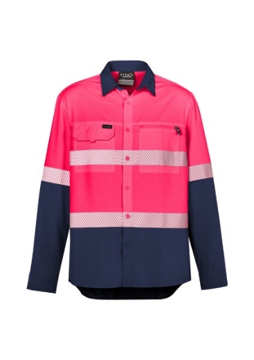 Picture of Syzmik Mens Hi Vis Outdoor Segmented Tape Long Sleeve Shirt