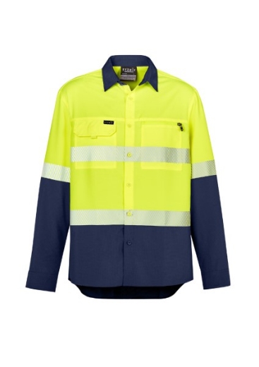 Picture of Syzmik Mens Hi Vis Outdoor Segmented Tape Long Sleeve Shirt