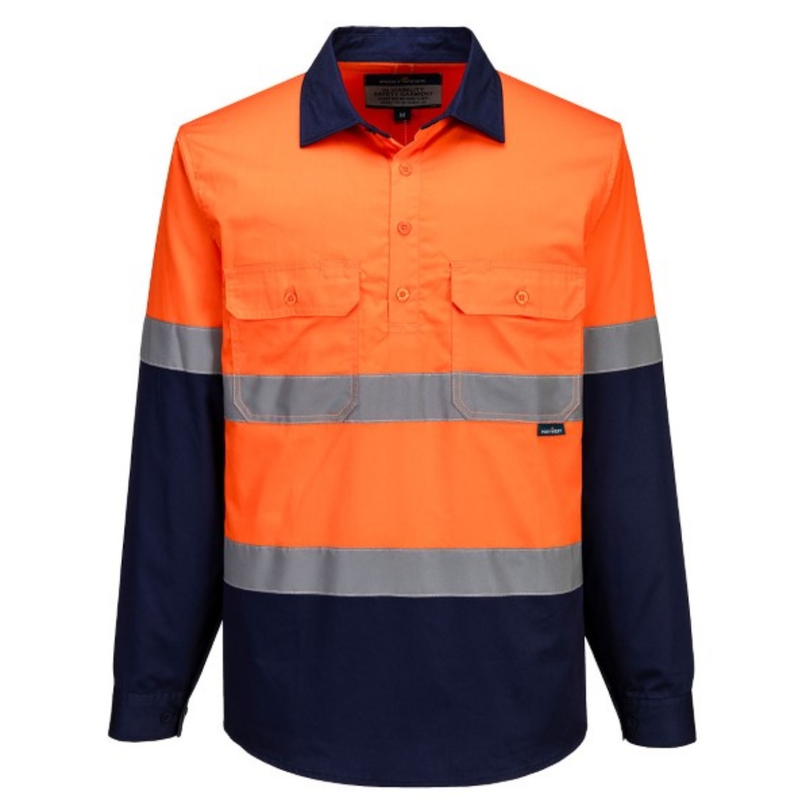 Picture of Prime Mover Hi-Vis Contrast Closed Front Shirt Long Sleeve
