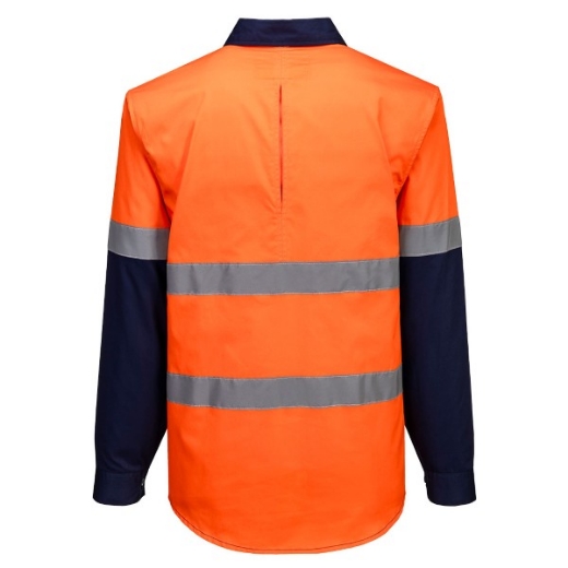 Picture of Prime Mover Hi-Vis Contrast Closed Front Shirt Long Sleeve