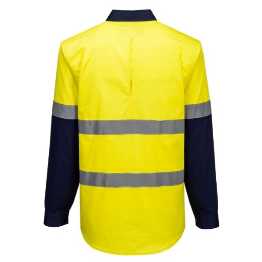 Picture of Prime Mover Hi-Vis Contrast Closed Front Shirt Long Sleeve