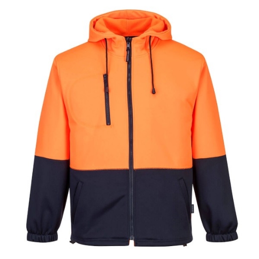 Picture of Prime Mover Hi-Vis Water Repellent Contrast Zipped Class D Hoodie