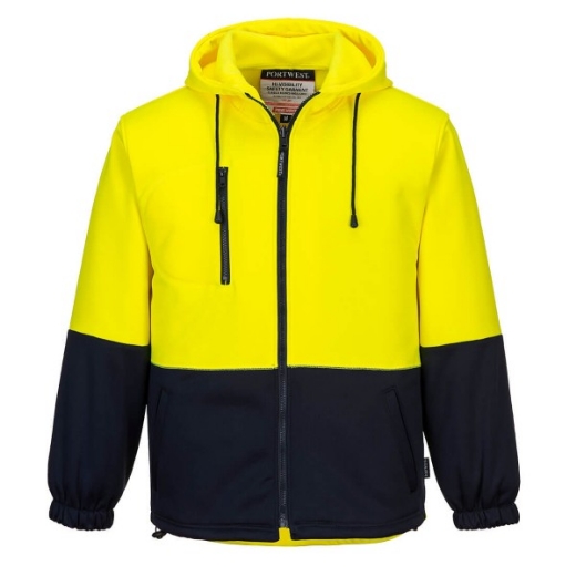 Picture of Prime Mover Hi-Vis Water Repellent Contrast Zipped Class D Hoodie