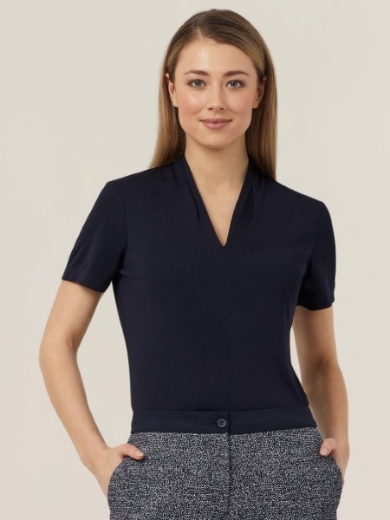 Picture of NNT Ladies Matt Jersey V Neck Short Sleeve Top