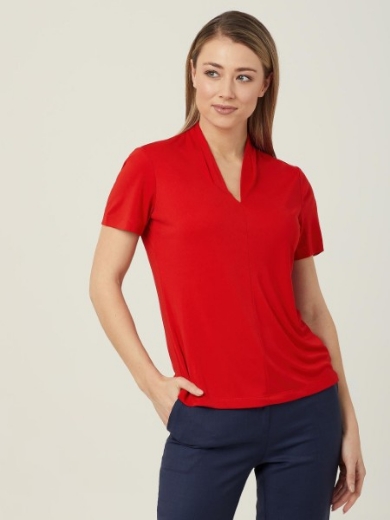 Picture of NNT Ladies Matt Jersey V Neck Short Sleeve Top