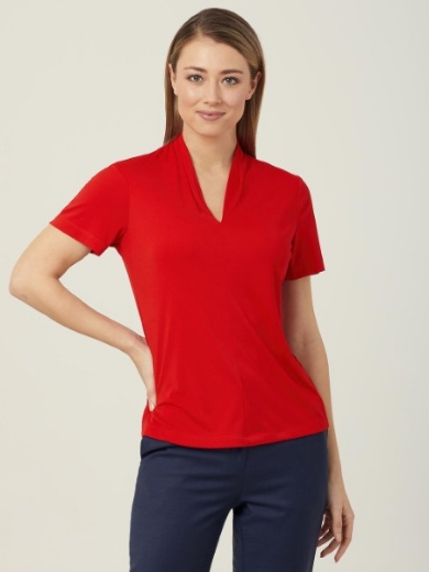 Picture of NNT Ladies Matt Jersey V Neck Short Sleeve Top